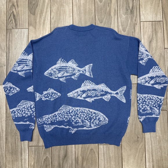 Waggle Mens Blue Freshwater Knit Sweater New With Tags XL - Picture 8 of 8